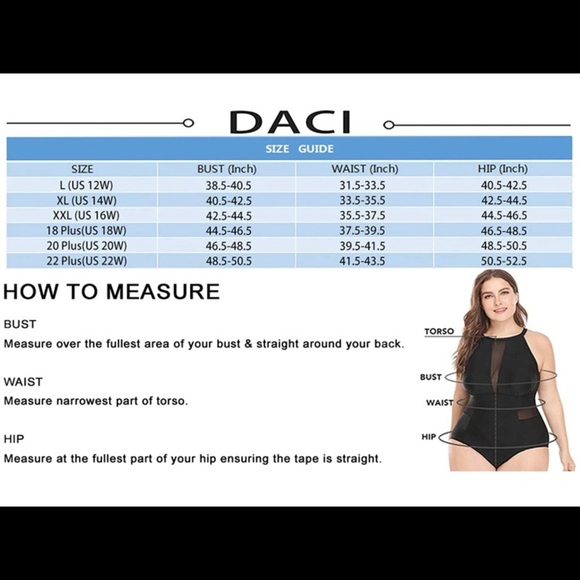 Daci Plus Size One Piece Swimsuit High Neck 18 - Picture 6 of 10